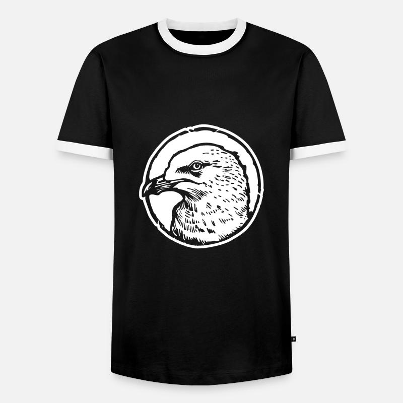 Möwe - Männer Kontrast-T-Shirt - Schwarz/Weiß