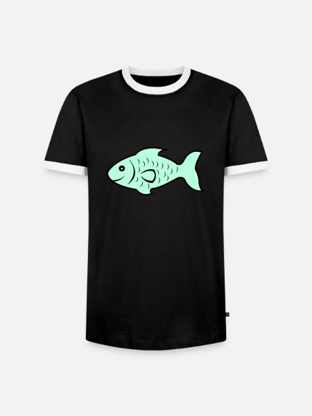 fish1 - Men's Ringer Shirt - black/white