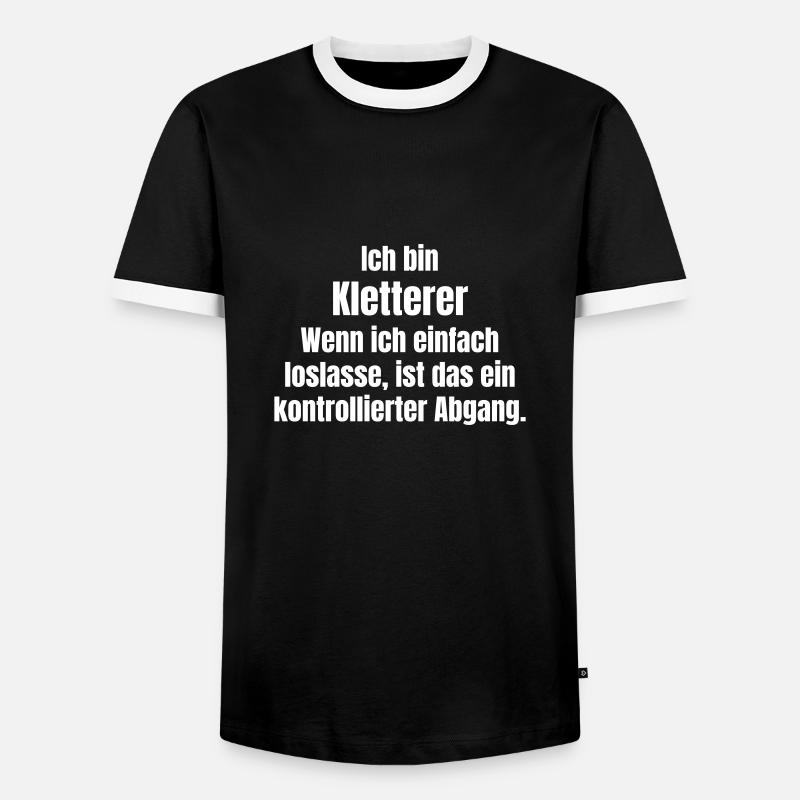 Climber makes exit - Men's Ringer Shirt - black/white