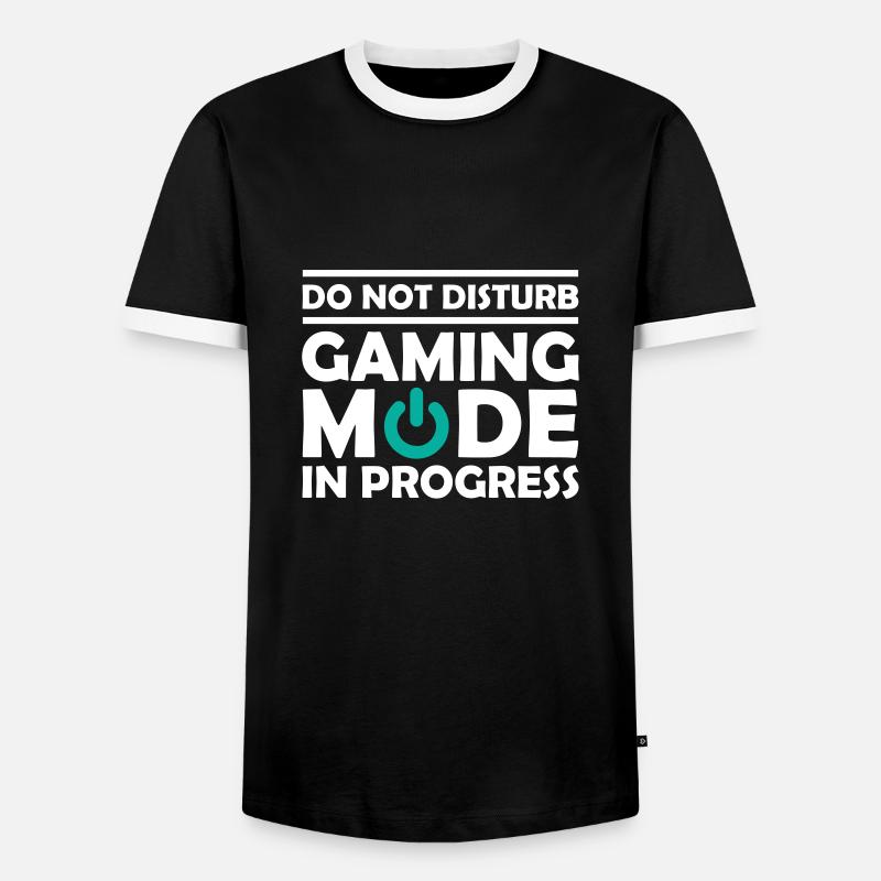 Gaming Mode In Progress - Men's Ringer Shirt - black/white