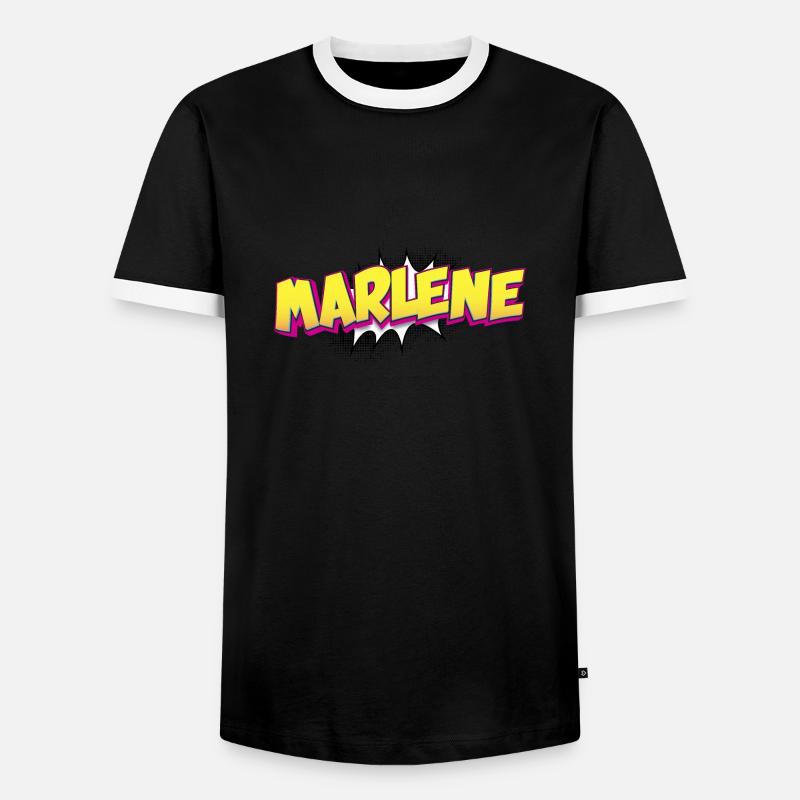 Marlene benutzerdefinierter Name Comic-Stil Pop-Art, - Männer Kontrast-T-Shirt - Schwarz/Weiß