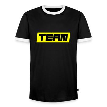 Équipe - T-shirt contrasté Homme - noir/blanc - Devant - AI Model Female 172 light (172cm) & AI Model Male 178 light (178cm)