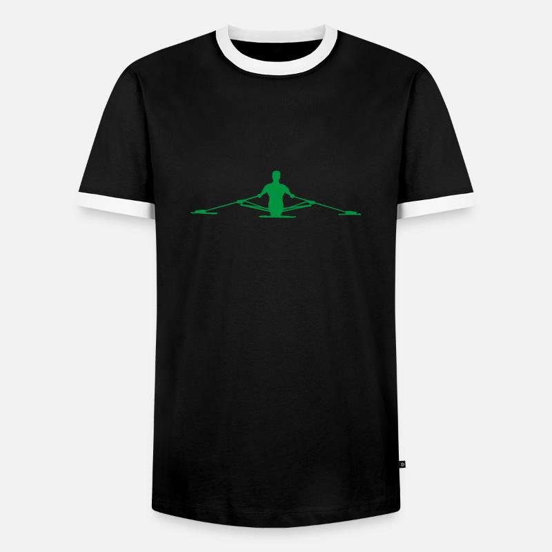 Ruderer - Männer Kontrast-T-Shirt - Schwarz/Weiß