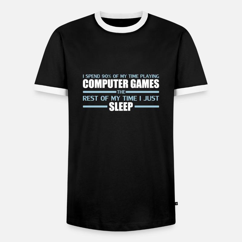 Computer Games - Männer Kontrast-T-Shirt - Schwarz/Weiß