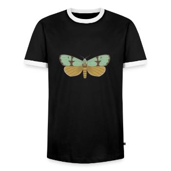 Schmetterling 115 - Männer Kontrast-T-Shirt - Schwarz/Weiß - Vorne - AI Model Female 172 light (172cm) & AI Model Male 178 light (178cm)