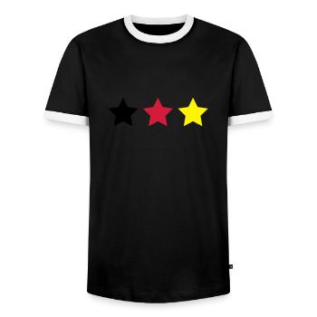 german_stars - Männer Kontrast-T-Shirt - Schwarz/Weiß - Vorne - AI Model Female 172 light (172cm) & AI Model Male 178 light (178cm)