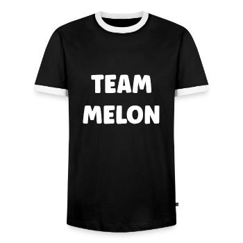 team Melon - T-shirt contrasté Homme - noir/blanc - Devant - AI Model Female 172 light (172cm) & AI Model Male 178 light (178cm)