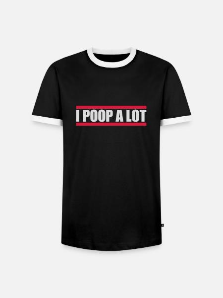 I poop a lot - Men's Ringer Shirt - black/white