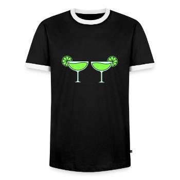 Cocktails - T-shirt contrasté Homme - noir/blanc - Devant - AI Model Female 172 light (172cm) & AI Model Male 178 light (178cm)