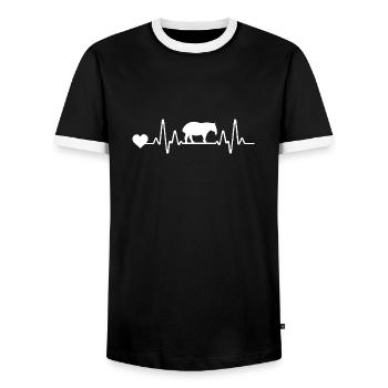Tapir battant de cœur - T-shirt contrasté Homme - noir/blanc - Devant - AI Model Female 172 light (172cm) & AI Model Male 178 light (178cm)