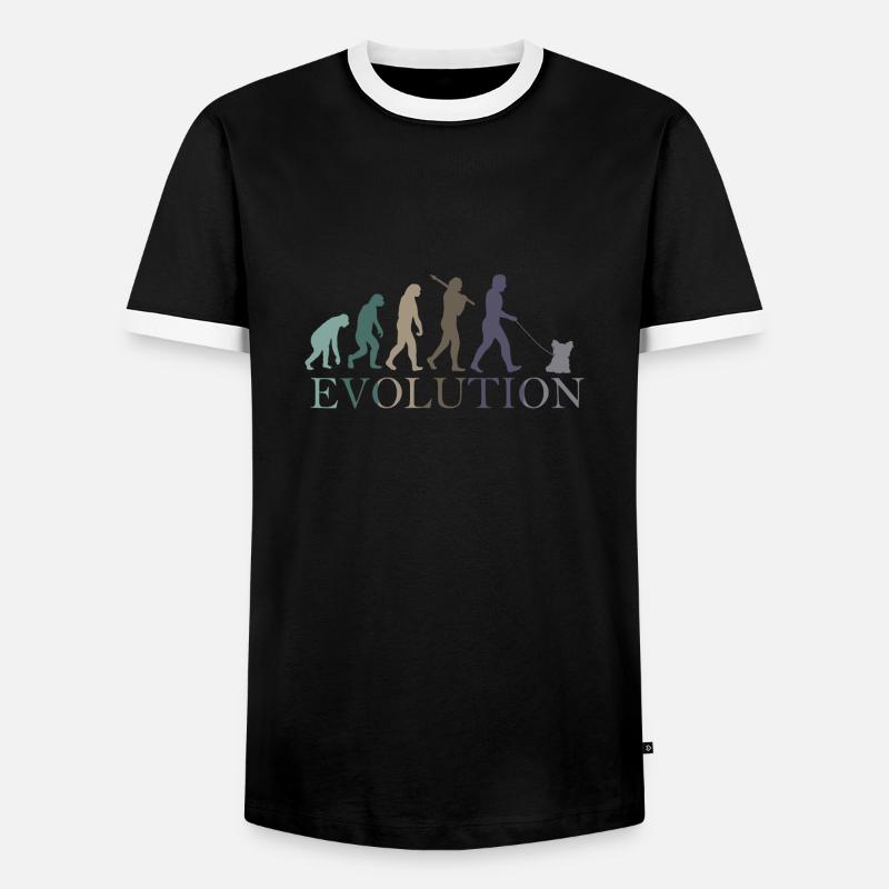 EVOLUTION yorkshire terrier - Men's Ringer Shirt - black/white