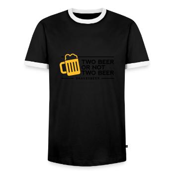 Zwei Bier oder nicht zwei Bier. Shakes-Bier! - Männer Kontrast-T-Shirt - Schwarz/Weiß - Vorne - AI Model Female 172 light (172cm) & AI Model Male 178 light (178cm)