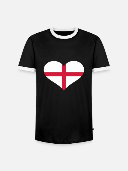 England - Männer Kontrast-T-Shirt - Schwarz/Weiß