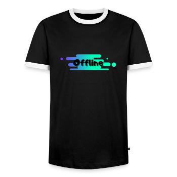 Offline - Männer Kontrast-T-Shirt - Schwarz/Weiß - Vorne - AI Model Female 172 light (172cm) & AI Model Male 178 light (178cm)