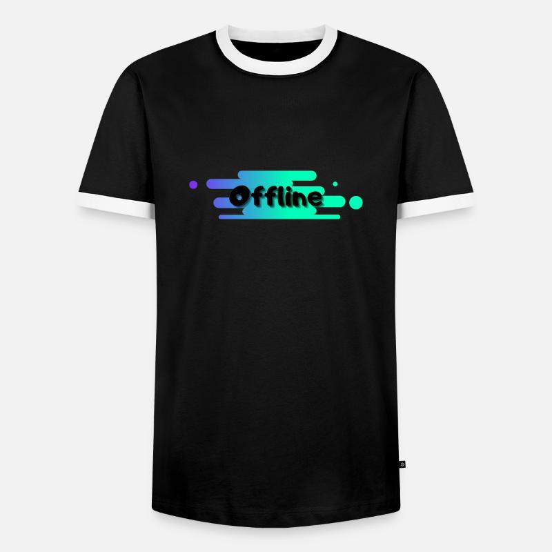 Offline - Männer Kontrast-T-Shirt - Schwarz/Weiß