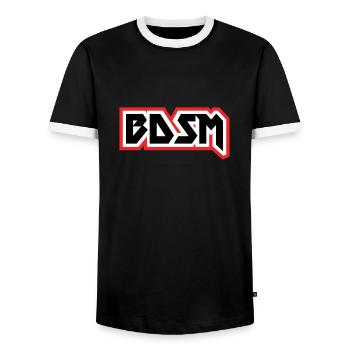 bdsm - T-shirt contrasté Homme - noir/blanc - Devant - AI Model Female 172 light (172cm) & AI Model Male 178 light (178cm)