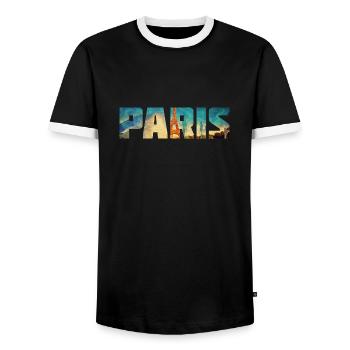 Frankreich Paris Franzose Französisch - Männer Kontrast-T-Shirt - Schwarz/Weiß - Vorne - AI Model Female 172 light (172cm) & AI Model Male 178 light (178cm)
