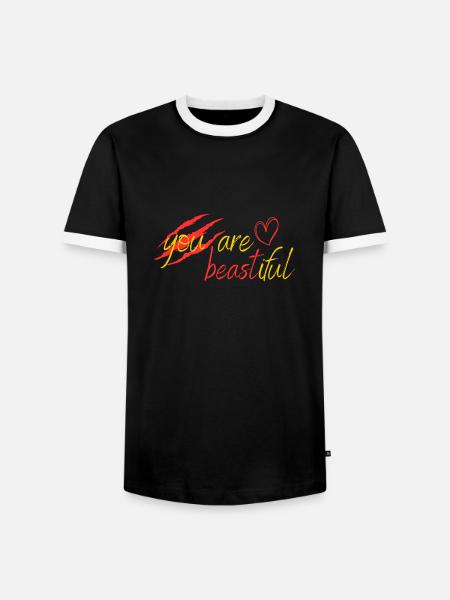 Biest oder Schönheit? - Männer Kontrast-T-Shirt - Schwarz/Weiß