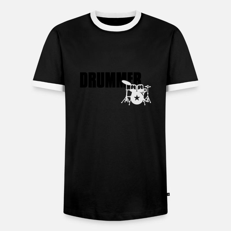 drummer - Men's Ringer Shirt - black/white