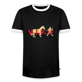 VIP-F - Männer Kontrast-T-Shirt - Schwarz/Weiß - Vorne - AI Model Female 172 light (172cm) & AI Model Male 178 light (178cm)