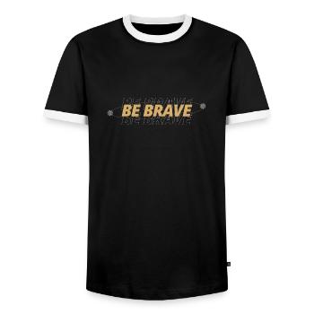 Be Brave - Männer Kontrast-T-Shirt - Schwarz/Weiß - Vorne - AI Model Female 172 light (172cm) & AI Model Male 178 light (178cm)