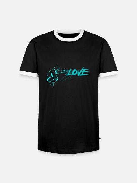 GRAFFITI LOVE - Men's Ringer Shirt - black/white