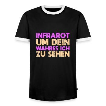 Infrarot, Um Dein Wahres Ich Zu Sehen - Männer Kontrast-T-Shirt - Schwarz/Weiß - Vorne - AI Model Female 172 light (172cm) & AI Model Male 178 light (178cm)