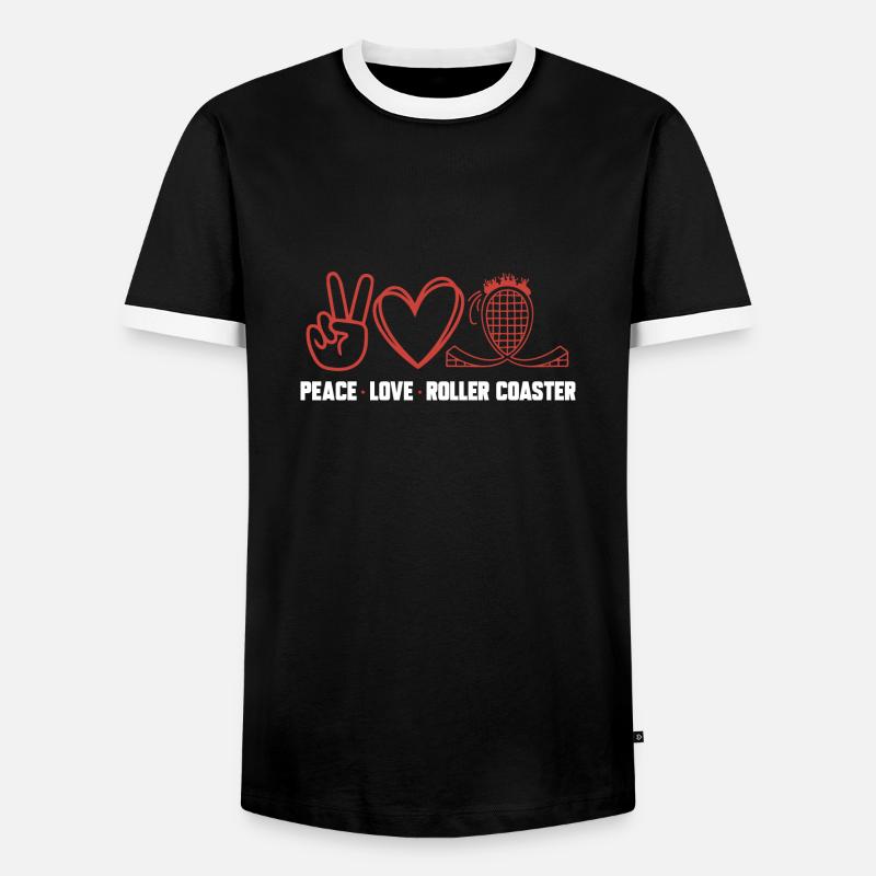 Achterbahn Rollercoaster Freizeitpark - Männer Kontrast-T-Shirt - Schwarz/Weiß