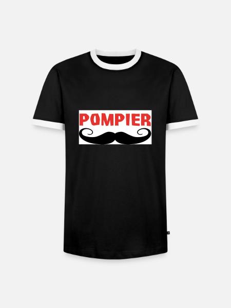 POMPIER - T-shirt contrasté Homme - noir/blanc