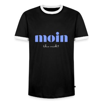 Hello - Men's Ringer Shirt - black/white - Front - AI Model Female 172 light (172cm) & AI Model Male 178 light (178cm)