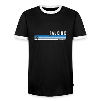 Falkirk Schottland Ikonisches schottisches Erbe - Männer Kontrast-T-Shirt - Schwarz/Weiß - Vorne - AI Model Female 172 light (172cm) & AI Model Male 178 light (178cm)