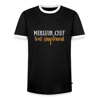 Simply Best Chef - Men's Ringer Shirt - black/white - Front - AI Model Female 172 light (172cm) & AI Model Male 178 light (178cm)