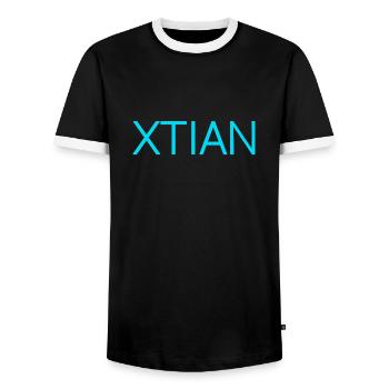 Xtian - Männer Kontrast-T-Shirt - Schwarz/Weiß - Vorne - AI Model Female 172 light (172cm) & AI Model Male 178 light (178cm)