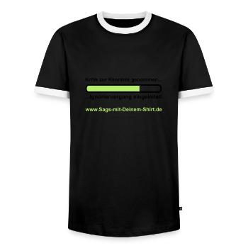 Ignoriervorgang - Promotion - Men's Ringer Shirt - black/white - Front - AI Model Female 172 light (172cm) & AI Model Male 178 light (178cm)