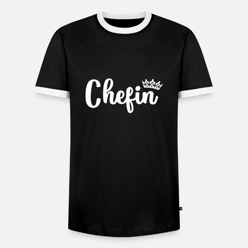 Chefin - Männer Kontrast-T-Shirt - Schwarz/Weiß