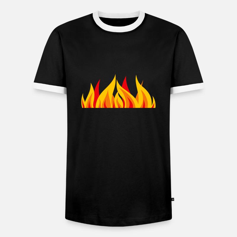 Fire - Men's Ringer Shirt - black/white
