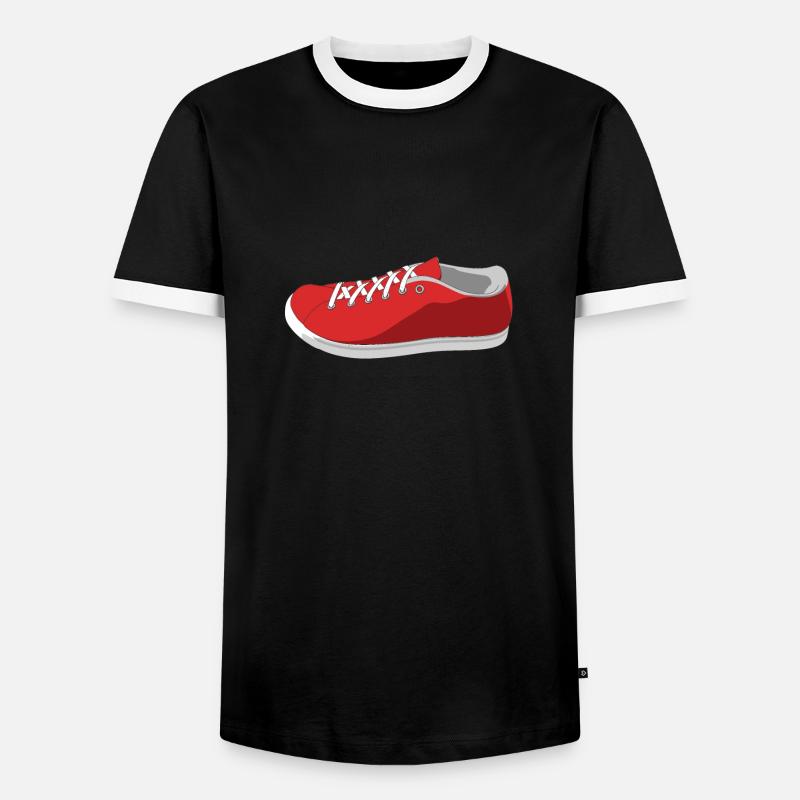 Schuh Rendering - Männer Kontrast-T-Shirt - Schwarz/Weiß