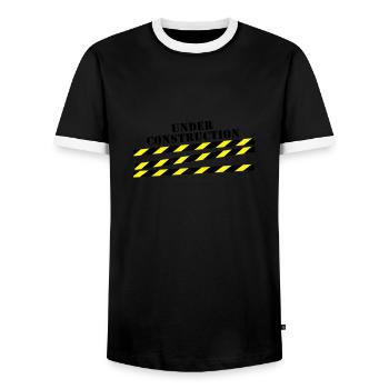 under_construction__f2 - T-shirt contrasté Homme - noir/blanc - Devant - AI Model Female 172 light (172cm) & AI Model Male 178 light (178cm)