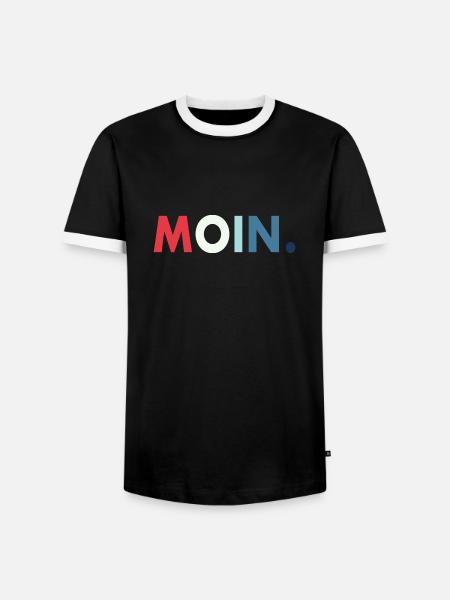 Moin Geschenk Retro - Männer Kontrast-T-Shirt - Schwarz/Weiß