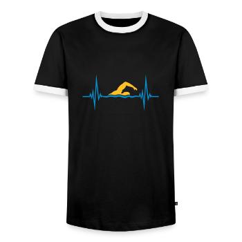 Nageurs De Sport Puls - T-shirt contrasté Homme - noir/blanc - Devant - AI Model Female 172 light (172cm) & AI Model Male 178 light (178cm)