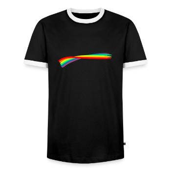 LGBTQ LGBTQ+ Pride Month Flag Design - Männer Kontrast-T-Shirt - Schwarz/Weiß - Vorne - AI Model Female 172 light (172cm) & AI Model Male 178 light (178cm)