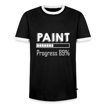Peintre et vernisseur, le métier le meilleur et le plus ennuyeux - T-shirt contrasté Homme - noir/blanc - Devant - AI Model Female 172 light (172cm) & AI Model Male 178 light (178cm)