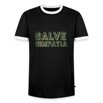 Salve Simpatia - Men's Ringer Shirt - black/white - Front - AI Model Female 172 light (172cm) & AI Model Male 178 light (178cm)