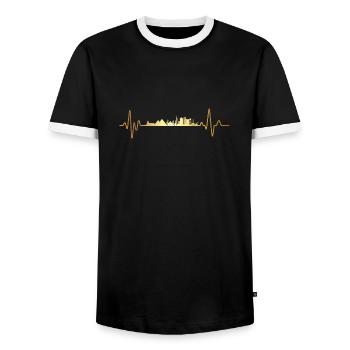 Battement de cœur Égypte - T-shirt contrasté Homme - noir/blanc - Devant - AI Model Female 172 light (172cm) & AI Model Male 178 light (178cm)