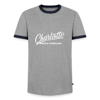 Charlotte North Carolina - T-shirt contrasté Homme - gris/marine  - Devant - AI Model Female 172 light (172cm) & AI Model Male 178 light (178cm)