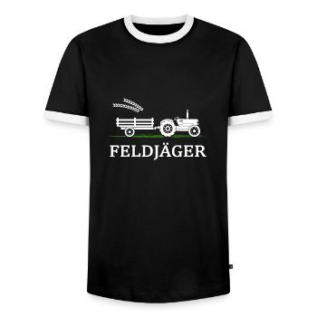 Tracteur Feldjäger Village Child Farm Country Egg - T-shirt contrasté Homme - noir/blanc - Devant - AI Model Female 172 light (172cm) & AI Model Male 178 light (178cm)
