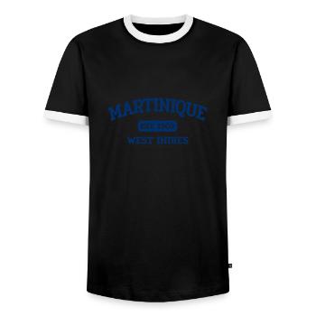 Martinique - Fort-de-France - Caribbean West Indies - Men's Ringer Shirt - black/white - Front - AI Model Female 172 light (172cm) & AI Model Male 178 light (178cm)