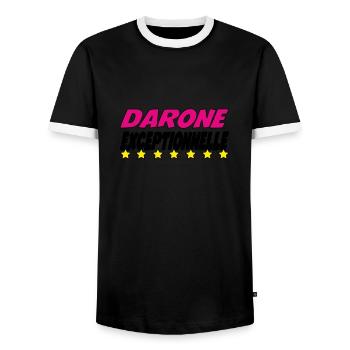 DARONE exceptionnelle - T-shirt contrasté Homme - noir/blanc - Devant - AI Model Female 172 light (172cm) & AI Model Male 178 light (178cm)