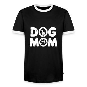 Dog Mom Gift Saying Pets Dog Dog - Men's Ringer Shirt - black/white - Front - AI Model Female 172 light (172cm) & AI Model Male 178 light (178cm)