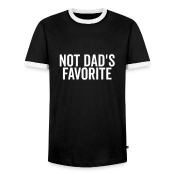 Nicht Papas Favorit - Männer Kontrast-T-Shirt - Schwarz/Weiß - Vorne - AI Model Female 172 light (172cm) & AI Model Male 178 light (178cm)